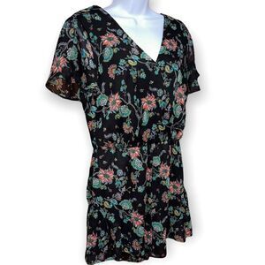 Xhilaration Floral Print Short Sleeve Jumper Shorts